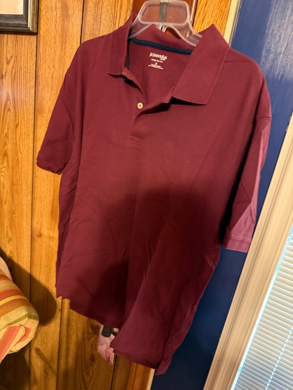 St. John's Bay Men's Maroon Short-Sleeve Polo